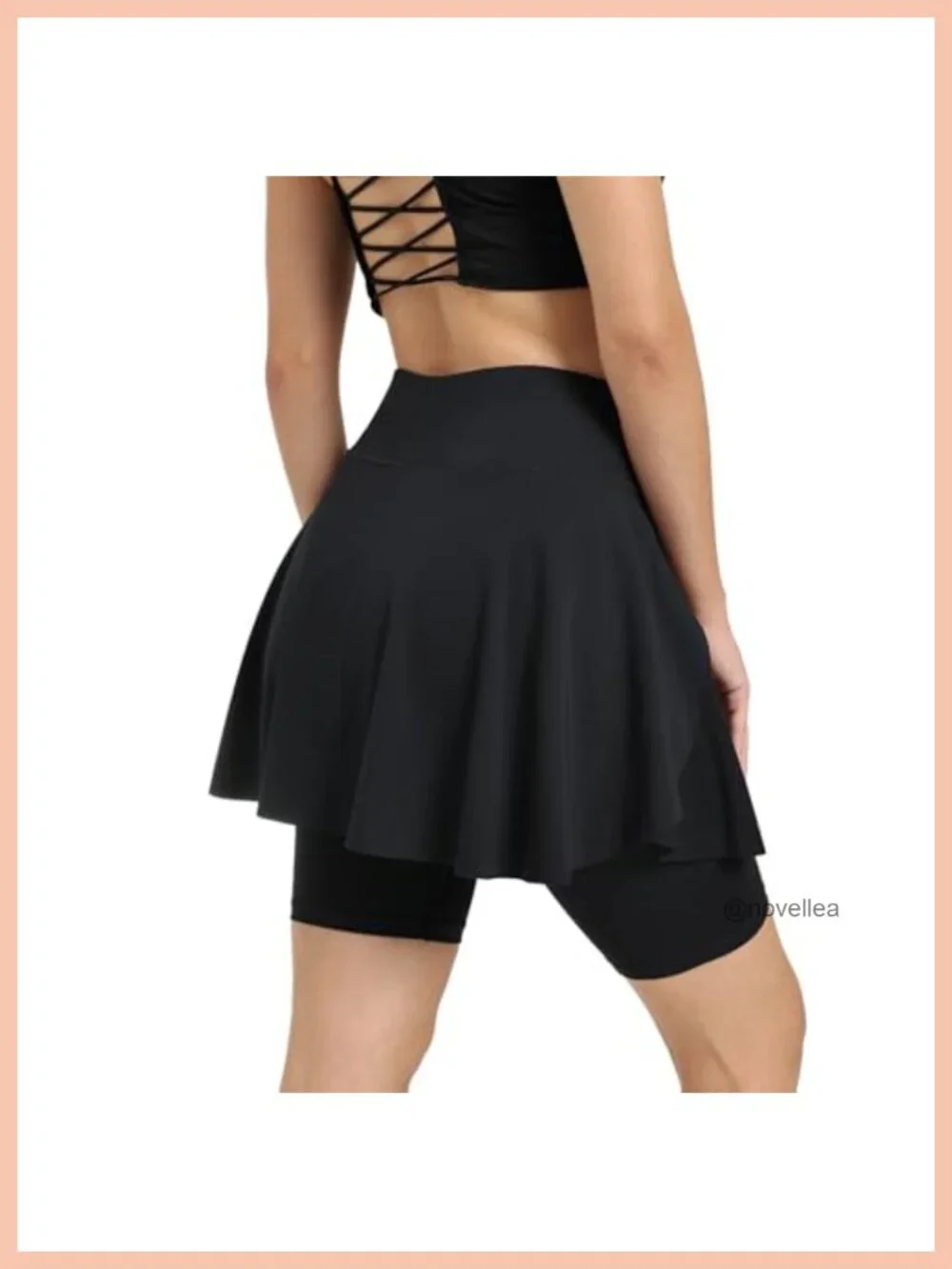 Athletic Skort with Leggings, 4 Pockets, High Rise, Zipper, Above Knee
